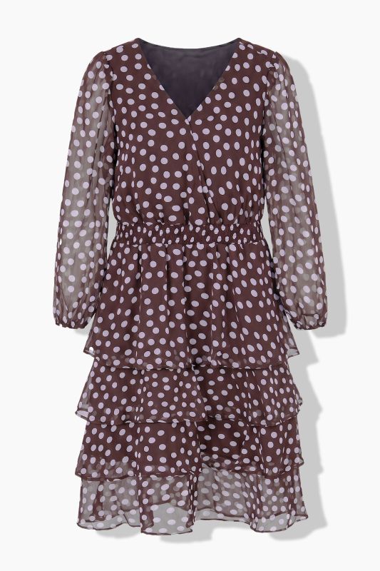 Polka Dot Chiffon Ruffle Dress