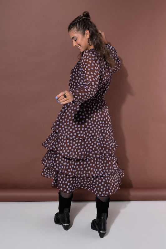 Polka Dot Chiffon Ruffle Dress