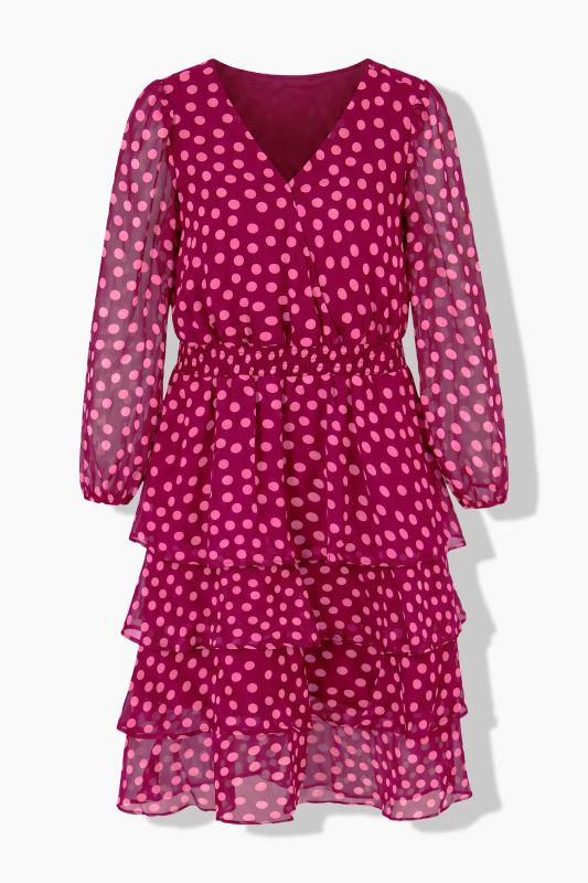 Polka Dot Chiffon Ruffle Dress