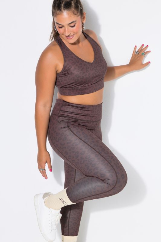 Leopard Print Mesh-Lined Sports Bra