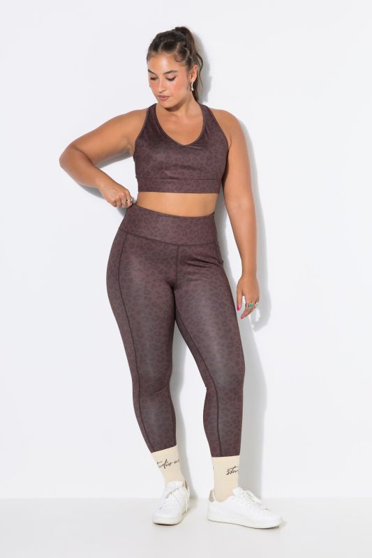 Leopard Print Mesh-Lined Sports Bra