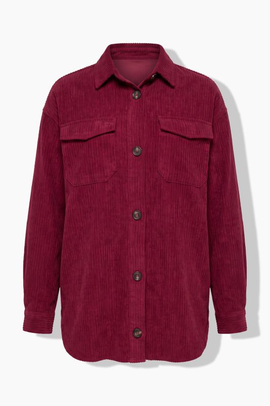 Corduroy Long Sleeve Button-Down Blouse