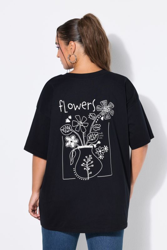 Flowers Oversized Back Graphic Tee