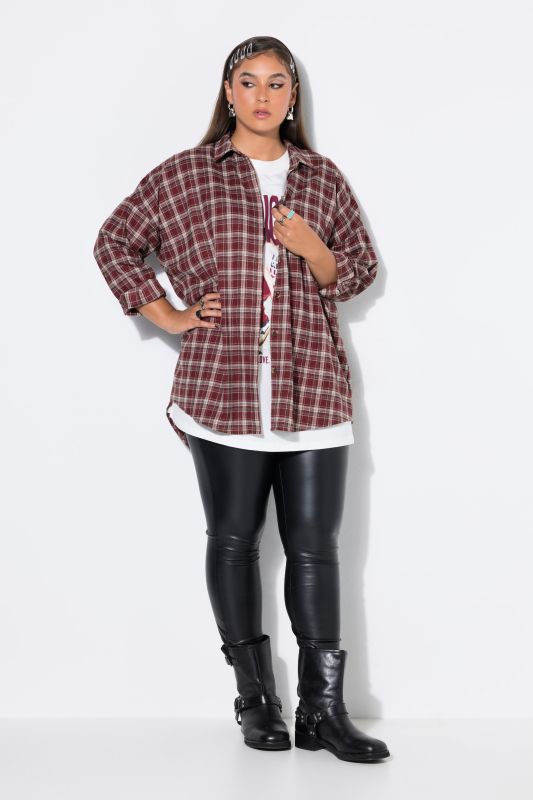 Plaid Oversized Button-Down Shirt