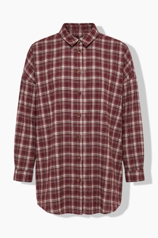 Plaid Oversized Button-Down Shirt