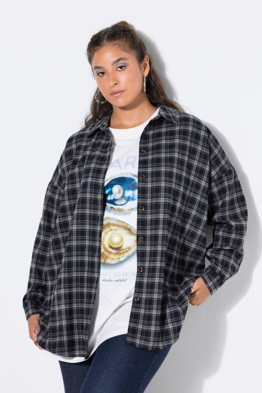 Plaid Oversized Button-Down Shirt
