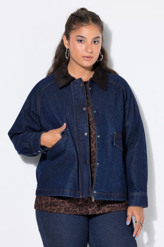 Corduroy Collar Denim Barn Jacket