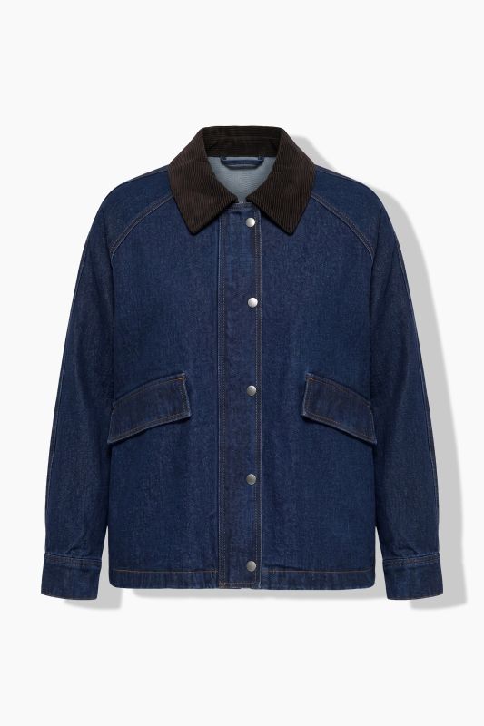 Corduroy Collar Denim Barn Jacket