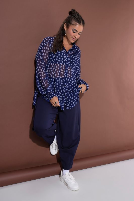 Polka Dot Sheer Chiffon Blouse