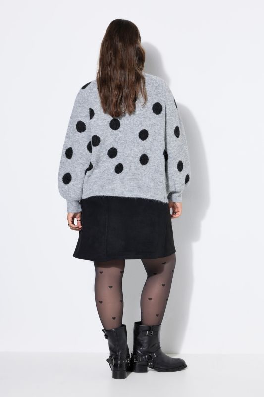 Polka Dot Jacquard Oversized Cardigan