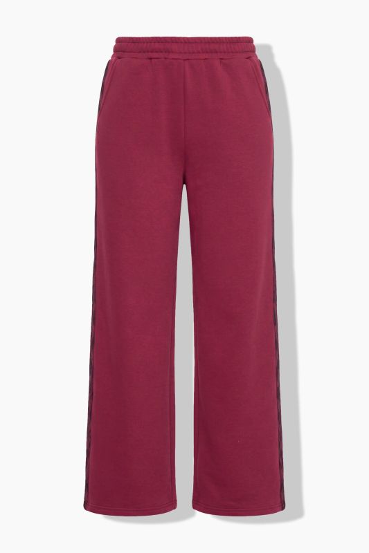 Leopard Side Stripe Wide Leg Sweatpants