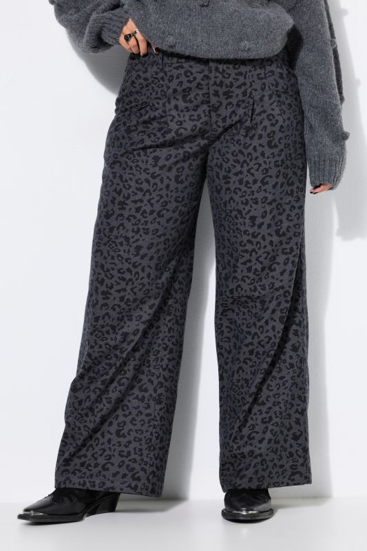 Leopard Print High Waist Wide Leg Pants