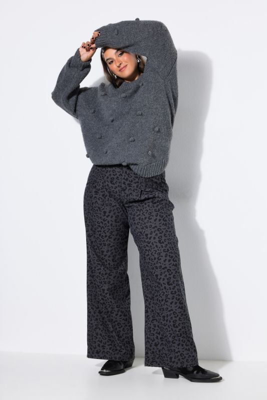 Leopard Print High Waist Wide Leg Pants