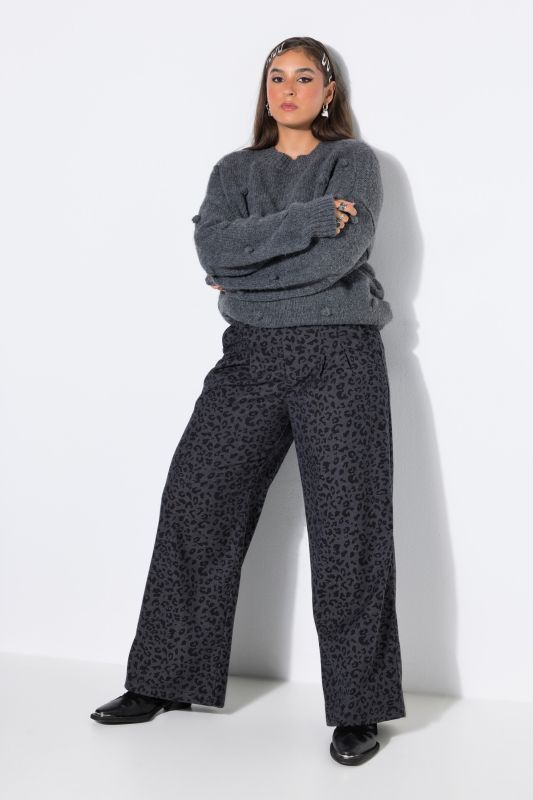 Leopard Print High Waist Wide Leg Pants