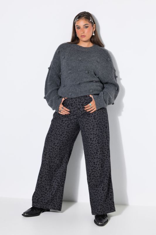 Leopard Print High Waist Wide Leg Pants