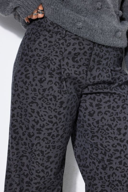 Leopard Print High Waist Wide Leg Pants