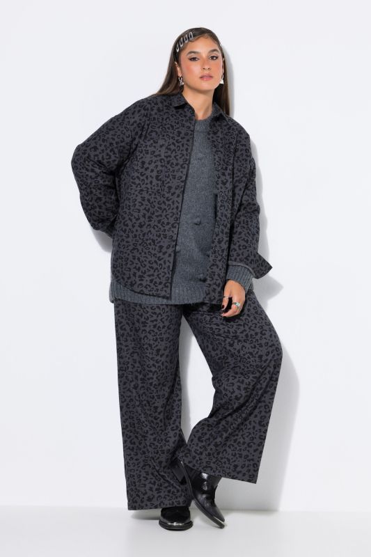 Leopard Print Oversized Button-Down Shirt