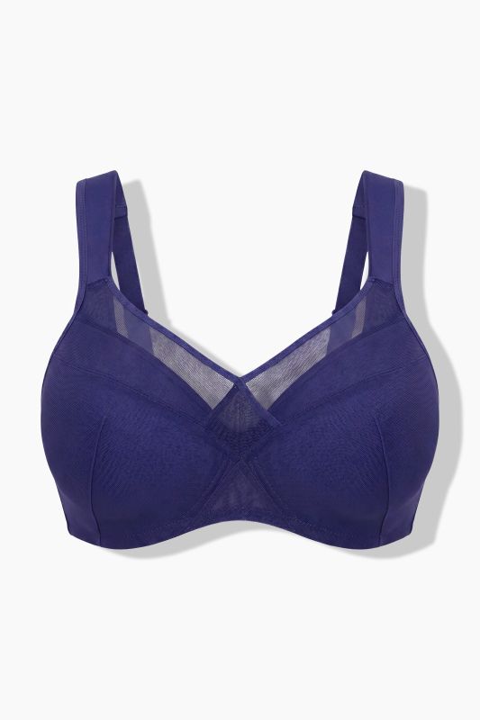 Mesh Panel Seamless Underwire Bra
