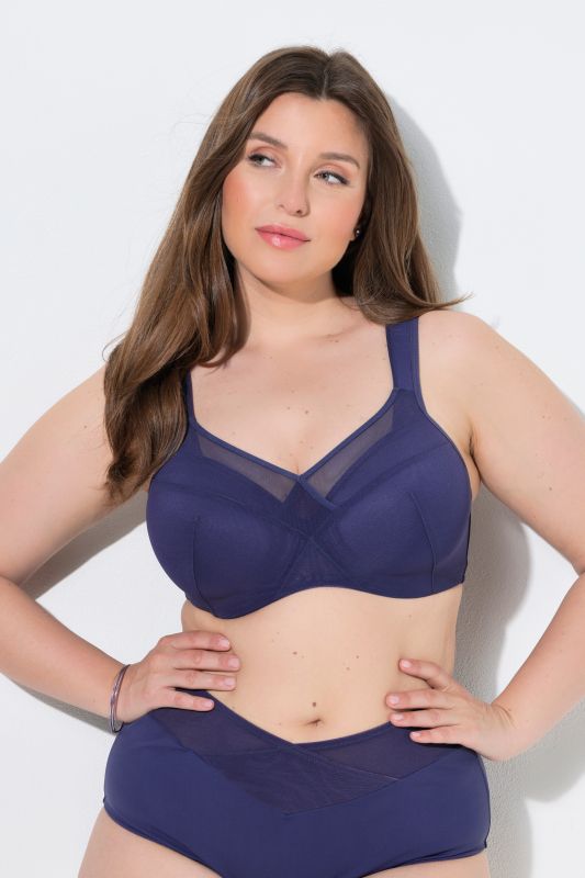 Mesh Panel Seamless Underwire Bra