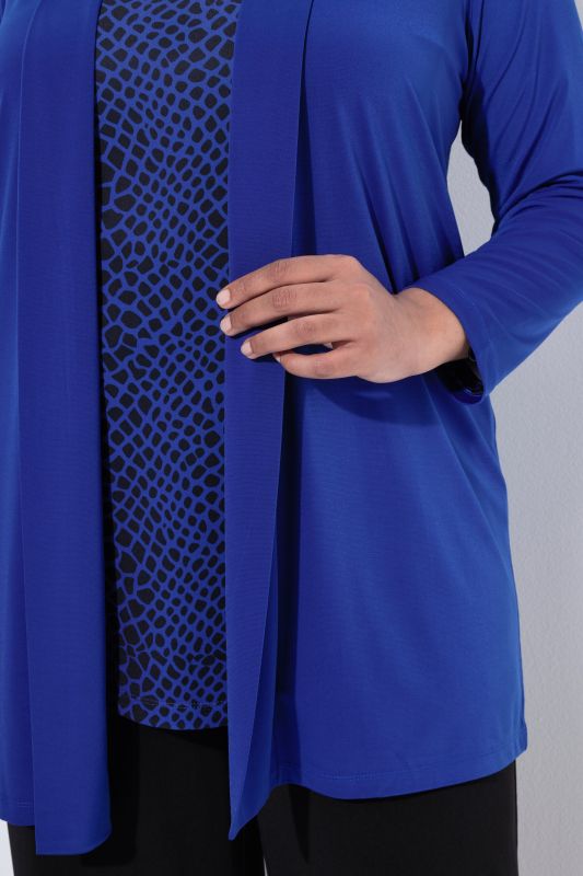 Matte Jersey Open Front Long Sleeve Jacket