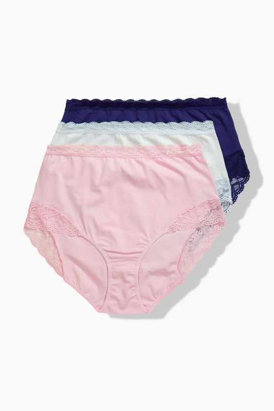 3 Pack Maxi Briefs- Lace Trim