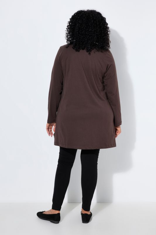 Notch Neckline Long Sleeve Knit Tunic
