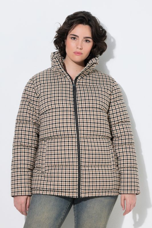 Quilted Houndstooth Coat