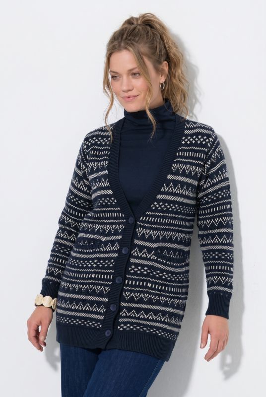 Eco Cotton Jacquard Knit Long Cardigan