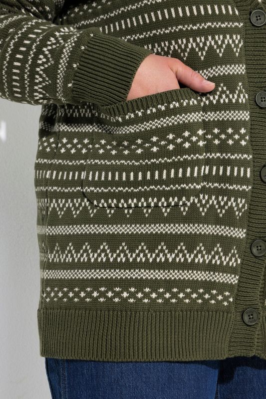 Eco Cotton Jacquard Knit Long Cardigan