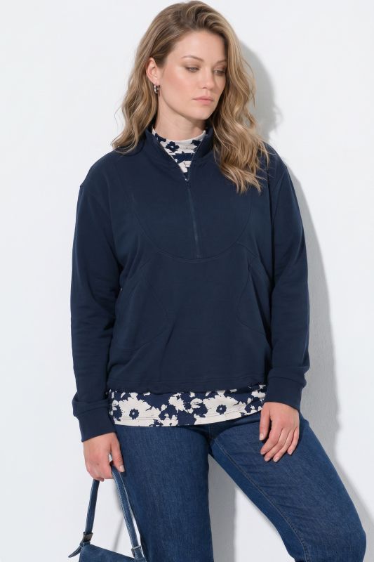 Eco Cotton Drawstring Hem Turtleneck Sweatshirt