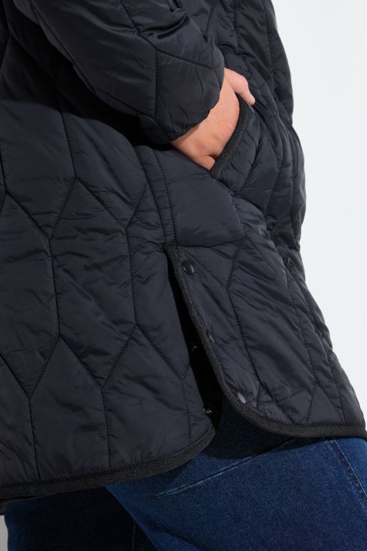 Geometric Quilted Longline Jacket