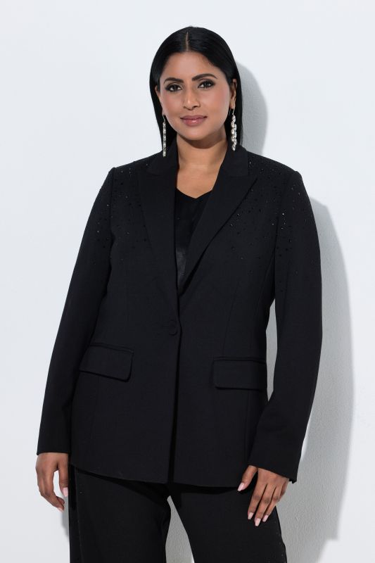 Rhinestoned Single-Button Blazer