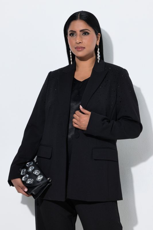 Rhinestoned Single-Button Blazer