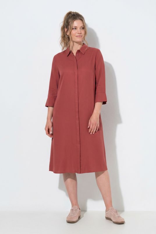 3/4 Sleeve Lyocell Shirt Dress