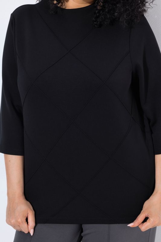 Textured Diamond 3/4 Sleeve Sweatshirt