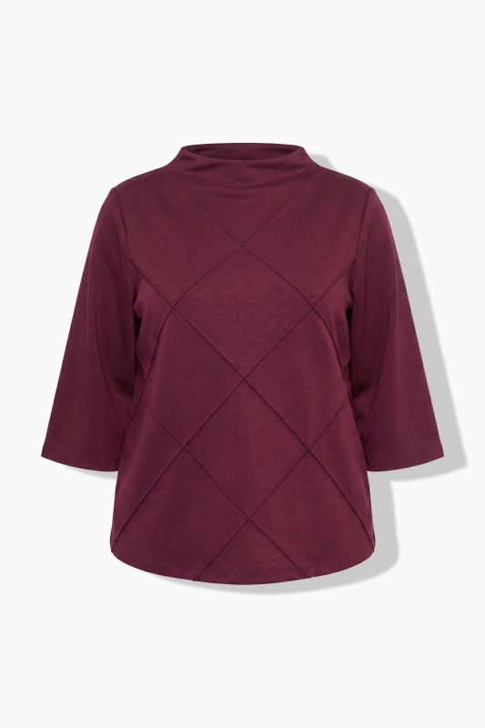 Textured Diamond 3/4 Sleeve Sweatshirt