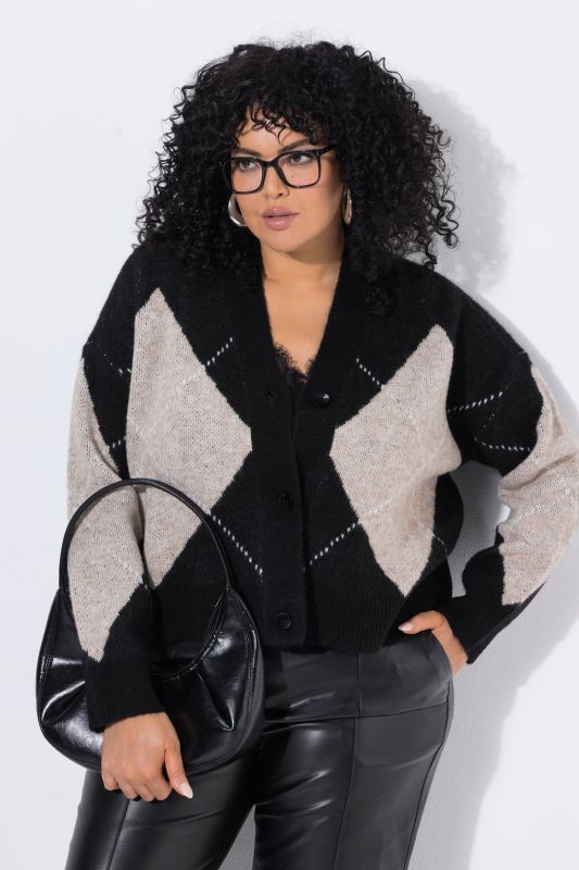 Argyle V-Neck Cardigan