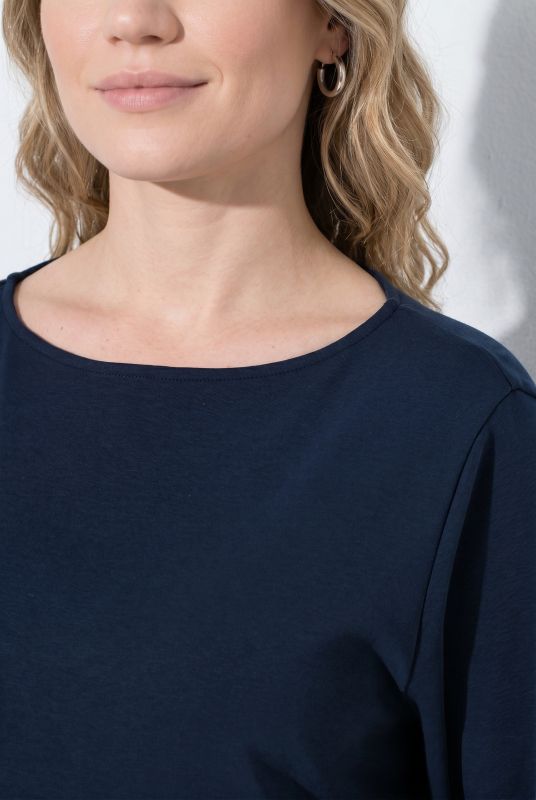 Eco Cotton 3/4 Sleeve Boat Neck Tee