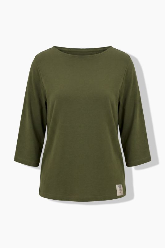 Eco Cotton 3/4 Sleeve Boat Neck Tee