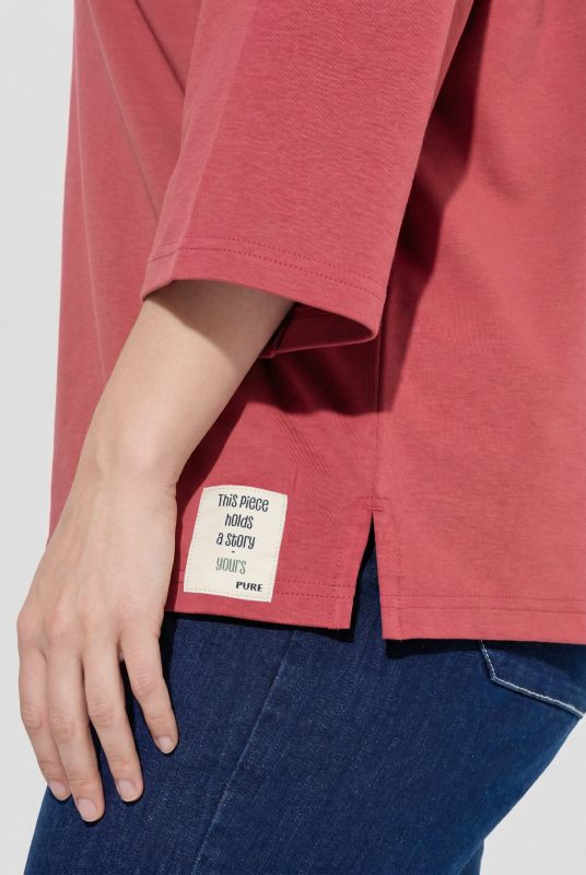 Eco Cotton 3/4 Sleeve Boat Neck Tee