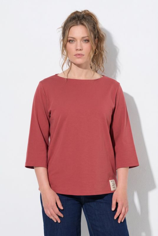 Eco Cotton 3/4 Sleeve Boat Neck Tee