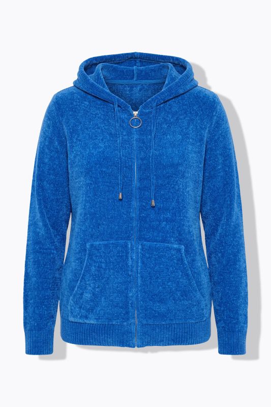 Chenille Knit Zip-Up Sweater