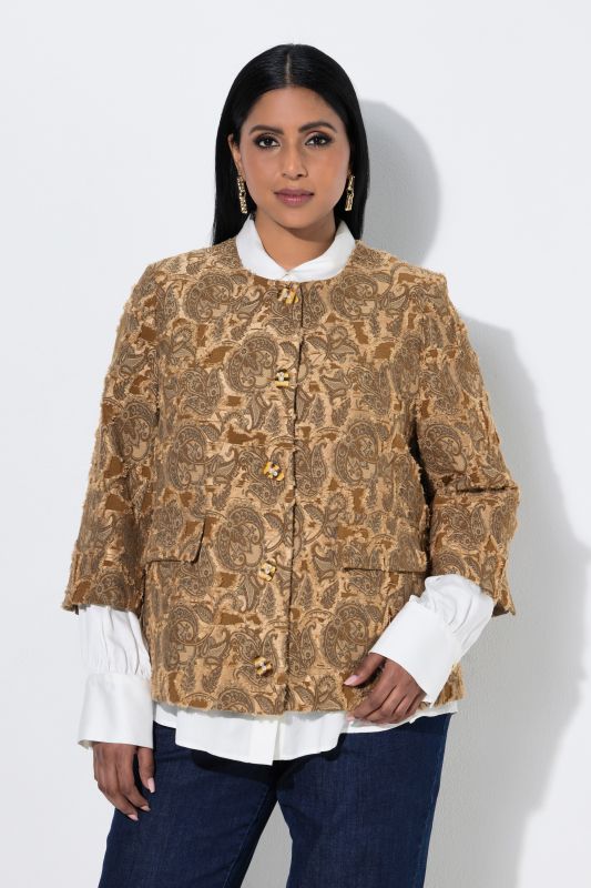Ornate Jacquard Fringed Jacket