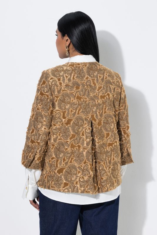 Ornate Jacquard Fringed Jacket