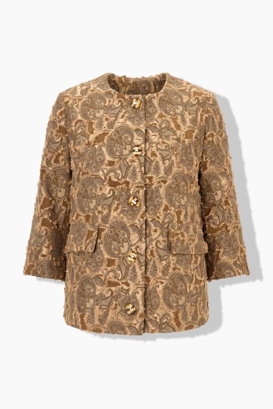 Ornate Jacquard Fringed Jacket