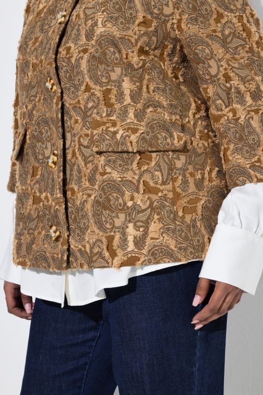 Ornate Jacquard Fringed Jacket