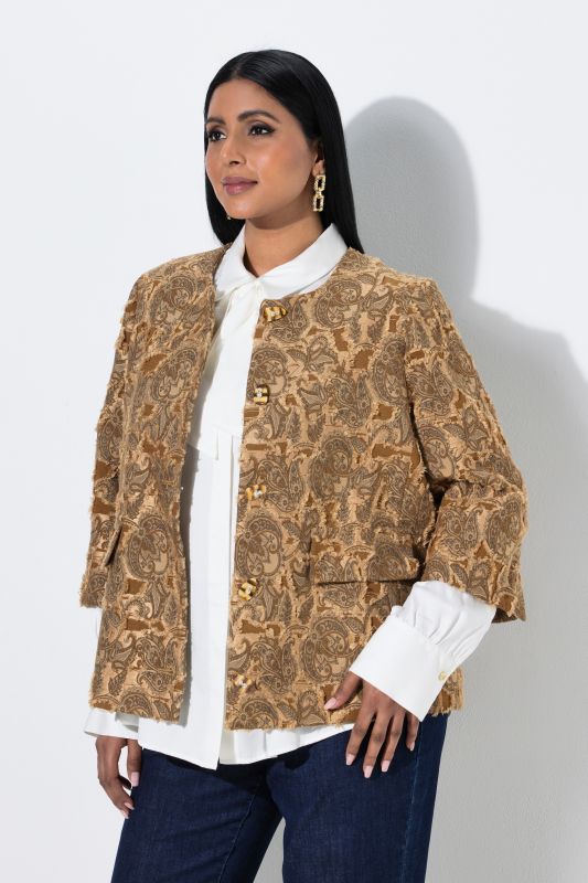 Ornate Jacquard Fringed Jacket
