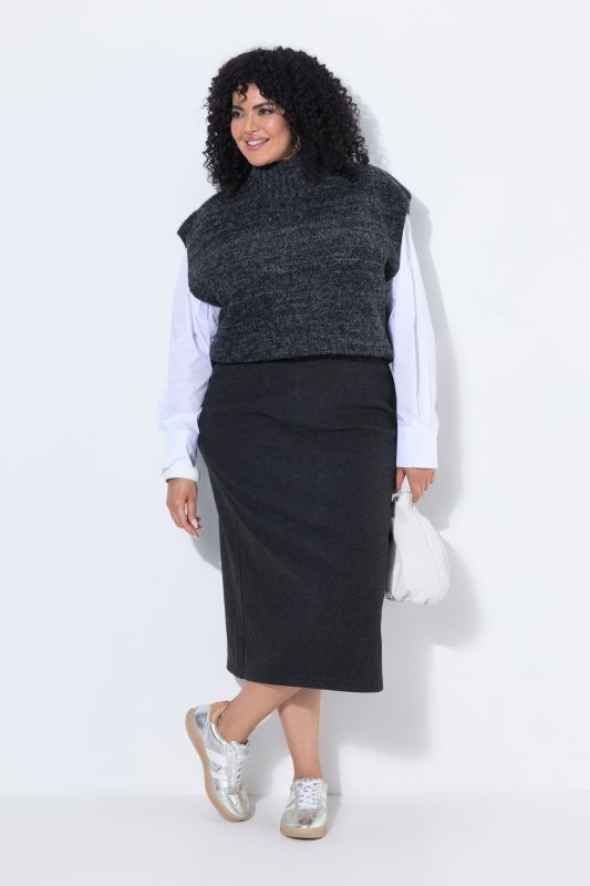 Elastic Waist Stretch Fit Pencil Skirt