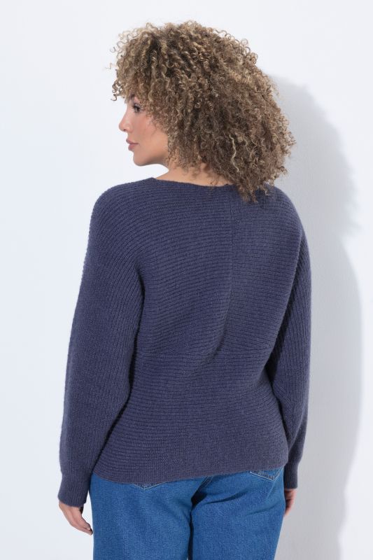 Wrap Look V-Neck Long Sleeve Sweater