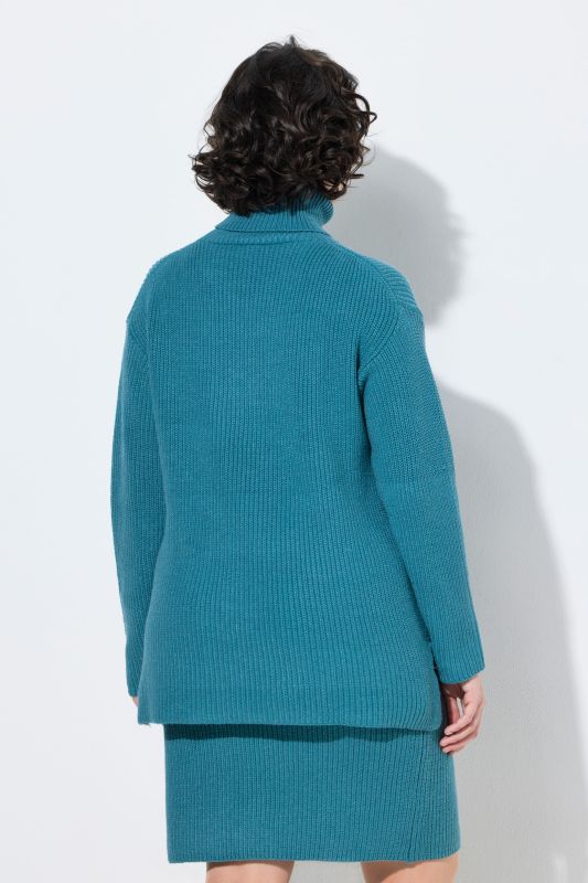 Ribbed Knit Long Sleeve Turtleneck Sweater
